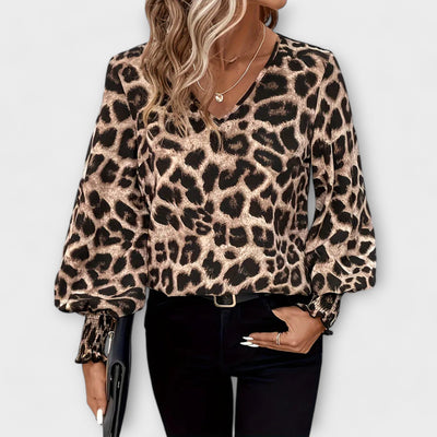 Susana - Blusa elegante com estampado de leopardo
