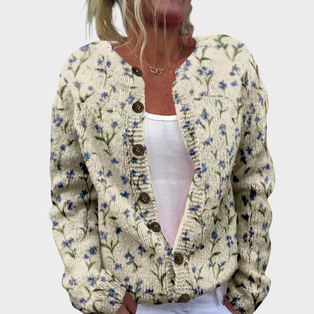 Camila - Cardigan Floral de Outono