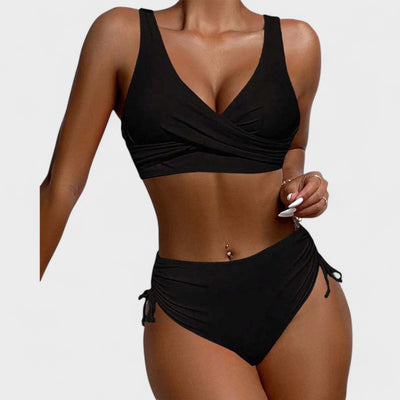 Helena - Biquíni Cintura Alta com Top Cruzado