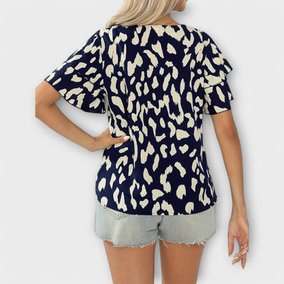 Carla - Blusa casual com decote redondo