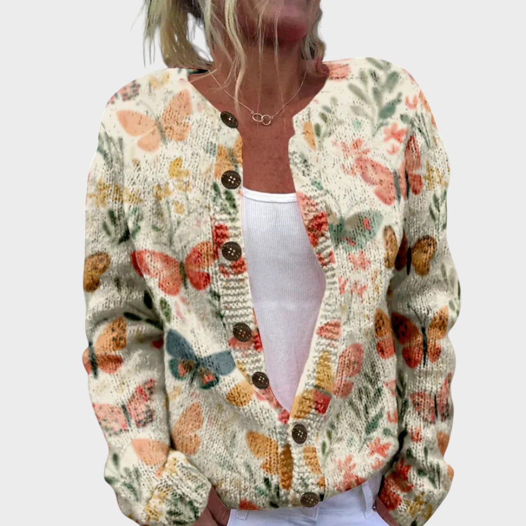 Carolina - Cardigan Floral de Outono
