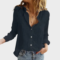 Aurora - Blusa artesanal em linho natural