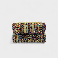 Claudia - Bolsa de ombro com corrente elegante e diamantes coloridos