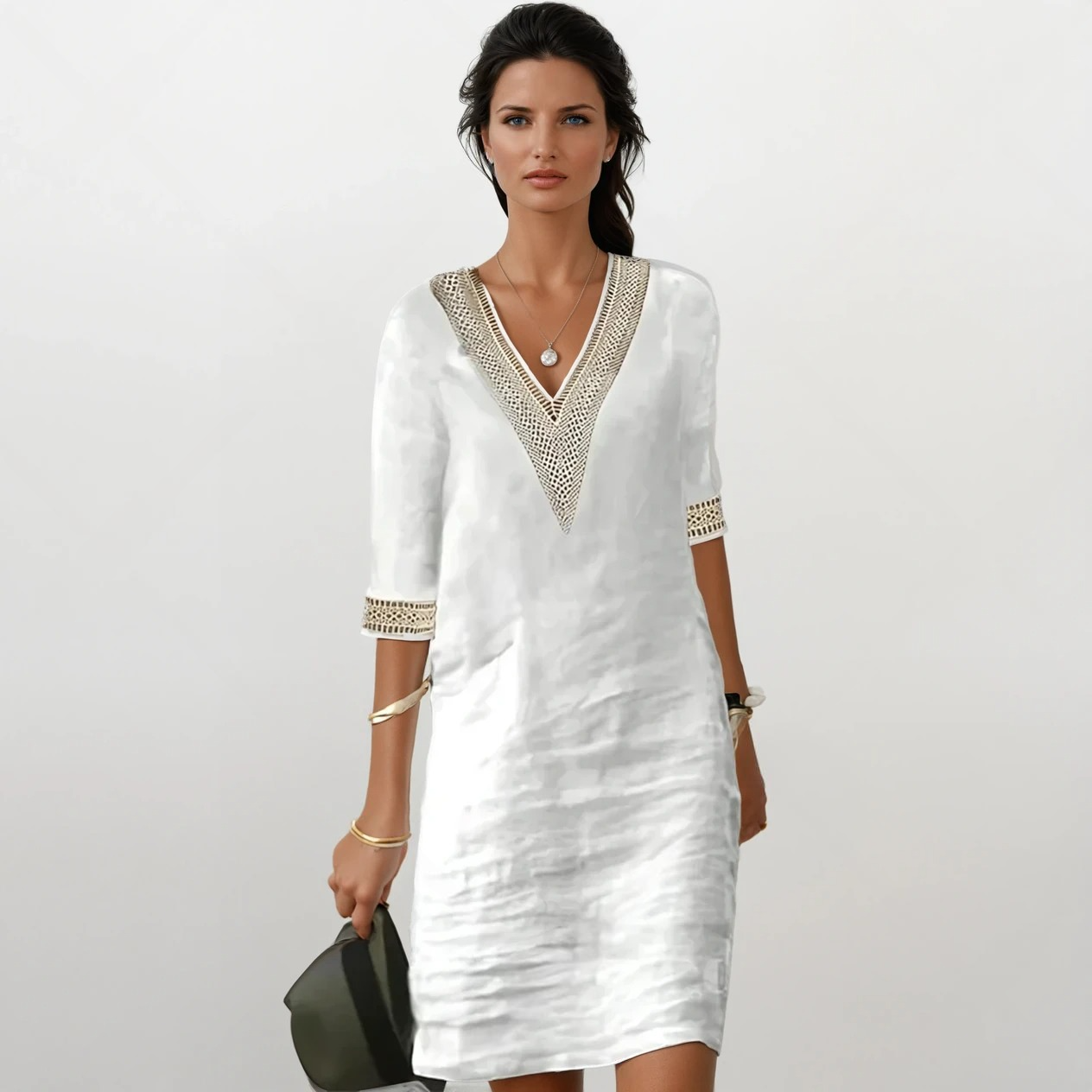 Mariana - Vestido feminino de algodão e linho