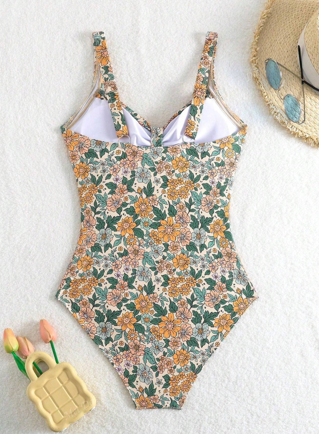 Luísa - Fato de banho com decote halter floral