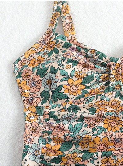 Luísa - Fato de banho com decote halter floral