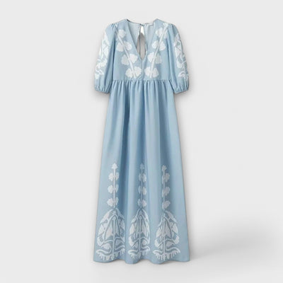 Sílvia - Vestido Estampado para uma Elegância sem Esforço