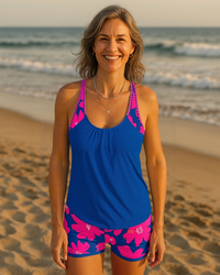 Mariana - Tankini sem mangas com decote em U