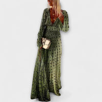 Susana - Vestido comprido com estampado de bolinhas